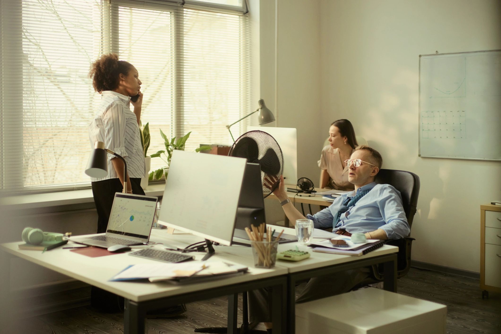 Team working in a professional office environment